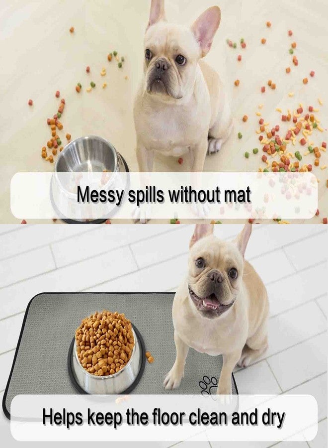 سينلاند حصيرة تجفيف أوعية طعام الحيوانات الأليفة من سينلاند، مصنوعة من الألياف الدقيقة، مع قاعدة مانعة للانزلاق، مقاس 14.2 بوصة × 24 بوصة، لون رمادي - Image 5